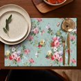 thumbnail image 4 of Pioneer Flower Floral Print Pattern Summer Placemats Table Placemats Set Of 6-Linen Kitchen Washable Placemats Table Mats 12x18 Inch Non-Slip Heat Resistant, 4 of 5