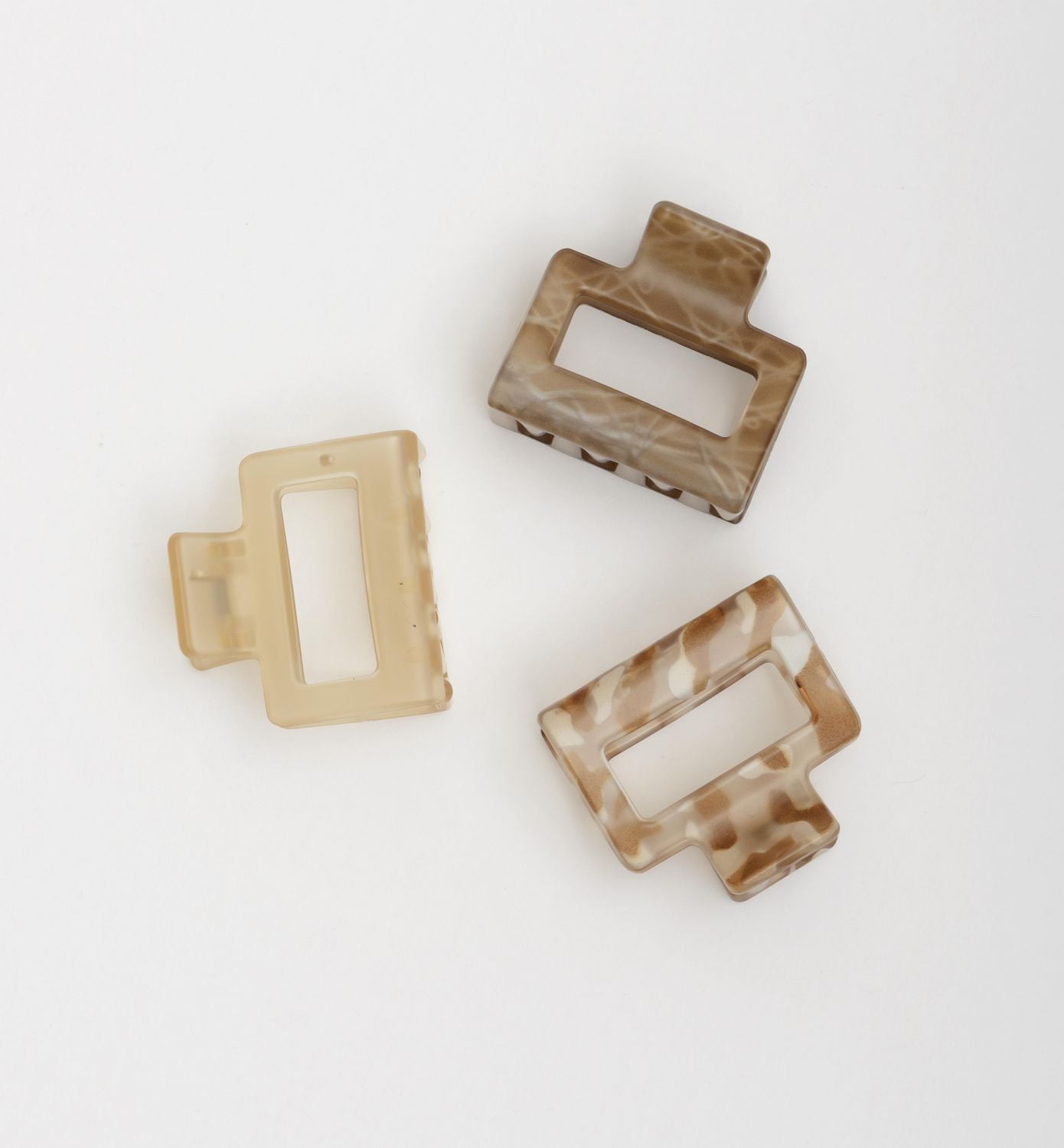 Scunci 3pk Resin Square Claw Clips