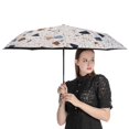 thumbnail image 4 of POBUDS Windproof Automatic Umbrella – Steel-Carbon Fiber Frame, UV-Blocking Black Coating Inside, Auto Open/Close - White Terrazzo, 4 of 8