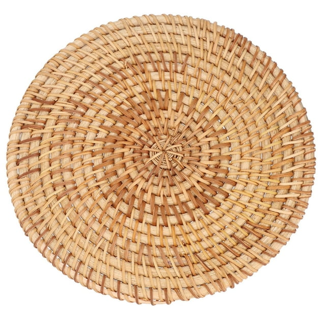 Set de Table Tissé à la Main, Set de Table Rond Tissé en Rotin Naturel pour la Cuisine pour les Plats Chauds 22cm / 8,7 Pouces