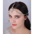 thumbnail image 2 of Boho Dainty Crystal Head Chain Rhinestone Teardrop Forehead Chain Belly Dancer Jewelry Wedding Headband Prom Party Festival Hair Accessories for Women (Silver), 2 of 8