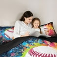 thumbnail image 5 of jejeloiu Baseball Game Lovers Bedding Comforter Set,Ball Sport Gaming Twin Comforter Sets,Multicolor Graffiti Art Bedding Set For Kids,Luxury Bedroom Decor Reversible,2-Piece, 5 of 8