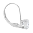 thumbnail image 4 of 14K Solid White Gold Earrings | Round Cut Cubic Zirconia | Leverback Drop Dangle Basket Setting | .50 CTW | With Gift Box, 4 of 8