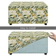 thumbnail image 5 of Xoenoiee Lemon Flower Leaves Print Ottoman Slipcover Stretch Rectangle Rectangle Footstool Slipcover Folding Storage Ottoman Covers for Living Room with Elastic Bottom, S, 5 of 7