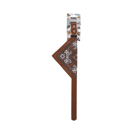 Large Dog Collar with Brown Bandana