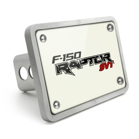 Ford Raptor SVT UV Graphic White Plate Billet Aluminum 2 inch Tow Hitch Cover