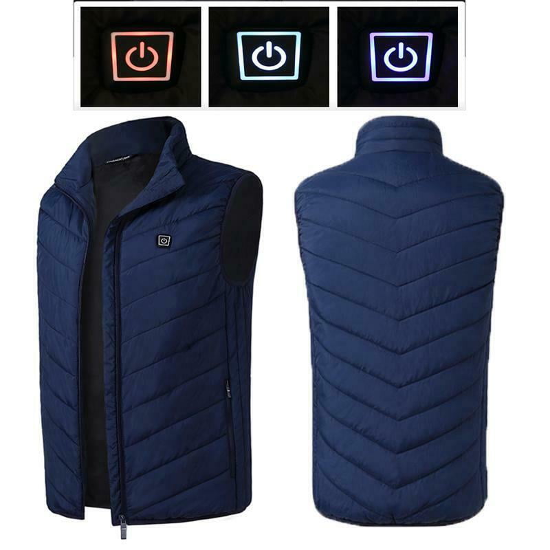 Details about   Unisex Electric Heated Vest Jacket Waistcoat Thermal Heating Winter Body Warmer 