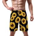 thumbnail image 2 of NICKSUN Men's Swim Trunks, Sunflower Print Quick Dry Summer Board Beach Shorts with Mesh Lining and Pockets, 2 of 6