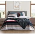 thumbnail image 2 of Chezmoi Collection 2-Piece Cotton Patchwork Striped Quilt Set, Solid Polka Dot Candy Stripe Lightweight Reversible Bedspread Set, Twin Size, 2 of 7