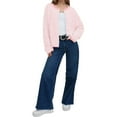 thumbnail image 5 of Button Down Long Sleeve Lightweight Crewneck Casual Knit Striped Cardigan, 5 of 7