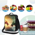 thumbnail image 4 of Lsque Castle Red Green Sky Dragon Lunch Bag Lunch Box for Women Men Reusable Insulated Lunch Tote Bag,Leakproof Thermal Cooler Sack Food Handbags Case High Capacity, 4 of 9