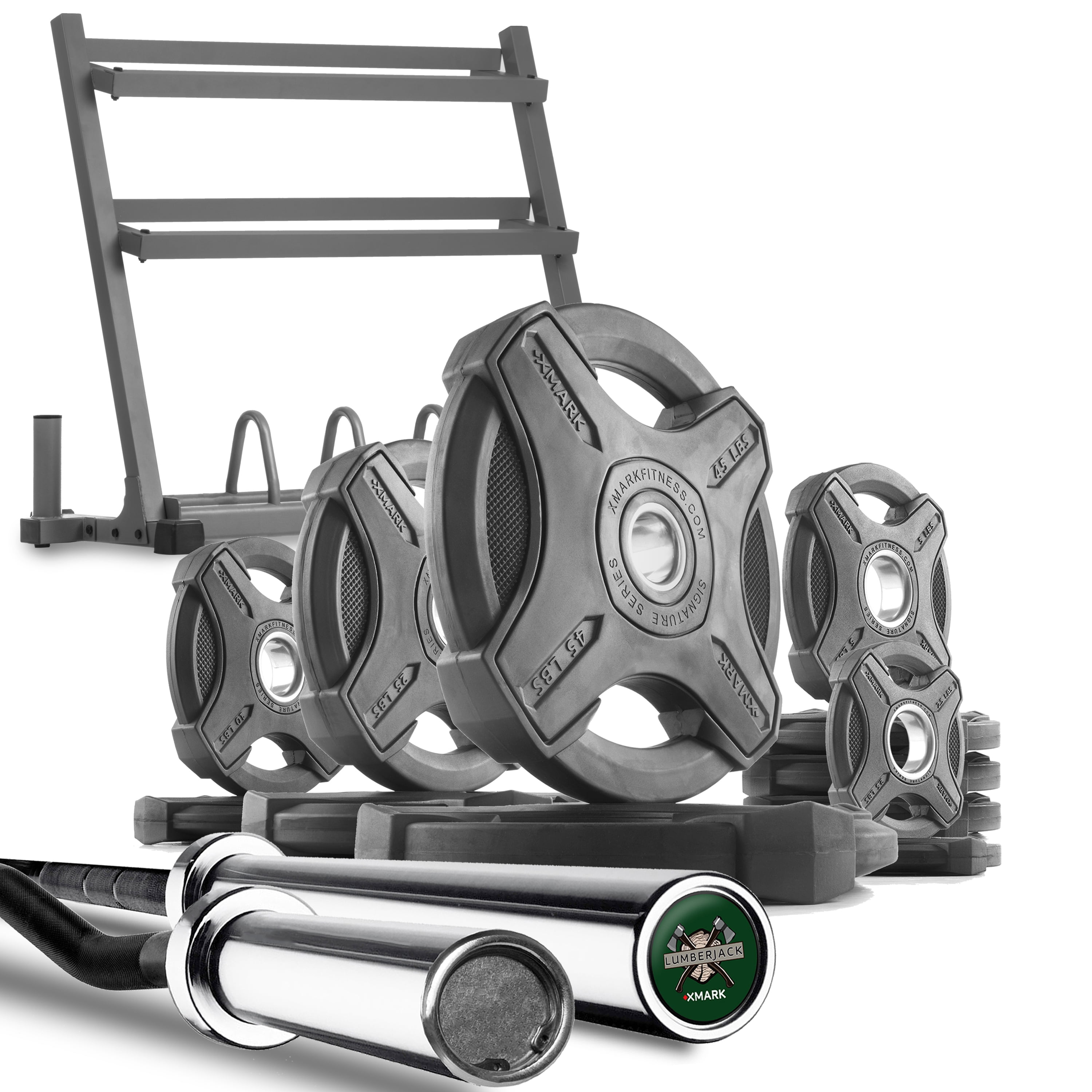 XMark LUMBERJACK POWERRACK, AllinOne Dumbbell, Plate and Bar Storage