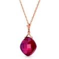 thumbnail image 2 of Galaxy Gold 14K Solid Rose Gold 14" Necklace with Lab-Grown Cushion Shape Briolette Checkerboard Cut Ruby, 14"-24" Sizes, July Birthstone, Symbol of Passion, 2 of 6