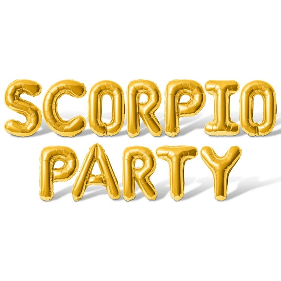 Letter Balloons - SCORPIO PARTY 16" Inch Alphabet Letters Foil Mylar Balloon Scorpio Birthday Party Banner (Gold)