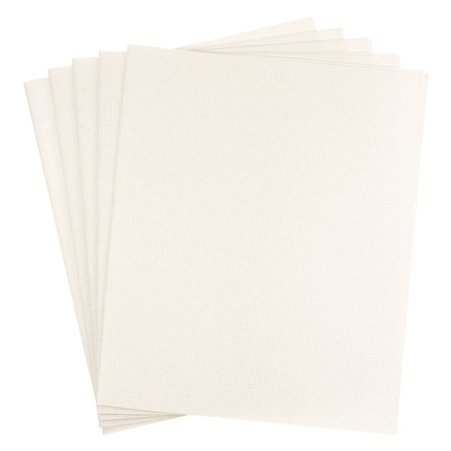 Unique Bargains Lot de 14 Tissus pour Point de Croix 12 par 20 Pouces, Tissu Classique de Réserve, Beige Blanc, Lot de 5