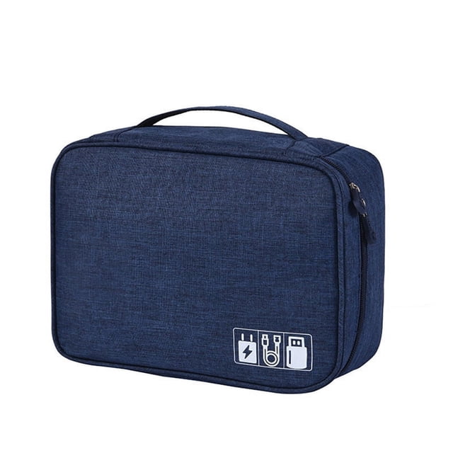 Bolsa de almacenamiento de cables, 2 unidades, impermeable, organizador electrónico digital, F