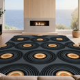 thumbnail image 2 of Design&I 4'x6' Washable Area Rug Snag-Free Skid-Resistant Medium Circle Music Retro Turntable Motif Round Nostalgic Groove Vinyl for Home Office, Under Desk, 2 of 7