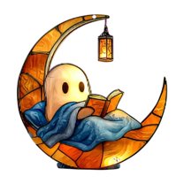 BNNG Halloween Acrylic Door Hanging - Halloween Hanging Ornaments Halloween Tree Decorations Wood Hanging Cutouts with Ropes for Trick or Treat Party Supplies (Ghost Style)