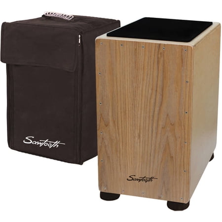 Sawtooth Ash Wood Cajon with Maple Back and Sides, Includes: Seat Pad