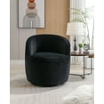 thumbnail image 3 of Swivel Accent Chair with Arm Rest, Armchair for Nursery, Living Room, Bedroom, Office & Studio, Velvet, Black, 3 of 7