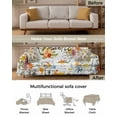 thumbnail image 3 of Newspaper Floral Sofa Couch Covers for Dog,Washable Sectional Couch Slipcoverfor Loveseat with Tassels,Vintage Botanical Flower Plant White Non Slip Sofa Throw Cover Blanket Large 71''x102'', 3 of 8