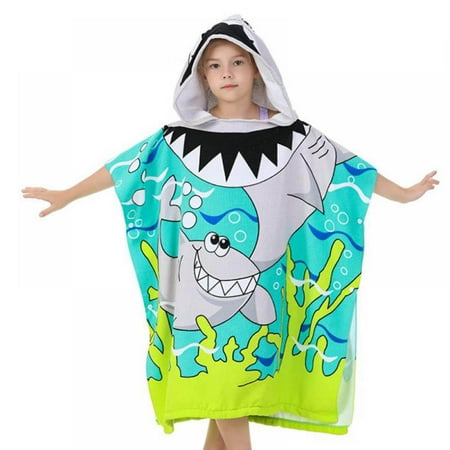 

SYNPOS Cotton Hooded Baby/Toddler/Kids Beach Towel Super Soft Cartoon Poncho Bath/Pool Towel for Boy and Girl