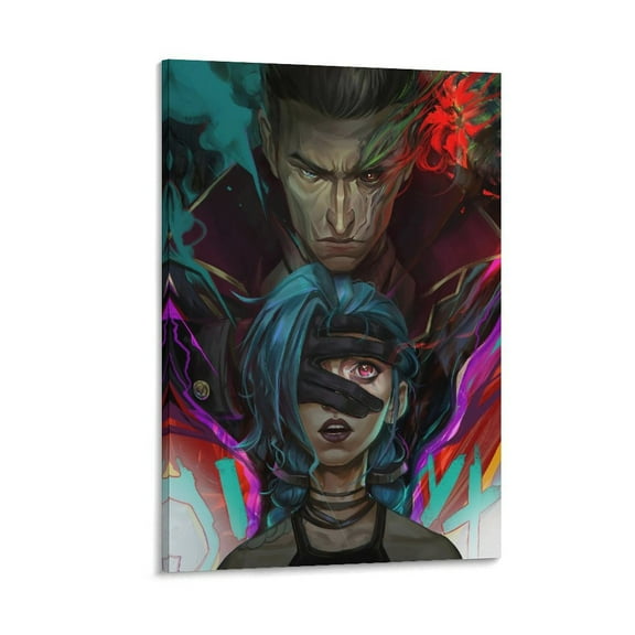 Arcane Anime TV Series Game Jinx Poster (32) Canvas Poster Wall Art Picture Prints Hanging Photo Gift Decor Home Posters Artworks 16x24inch(40x60cm)