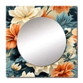 thumbnail image 2 of Designart "Terracotta And Azure Blooms" floral Square Mirror For Wall Decor - Large Blue Square Printed Wall Mirror Art - Square Cottage Mirror - Wall Mounted Square Large Mirror, 2 of 5