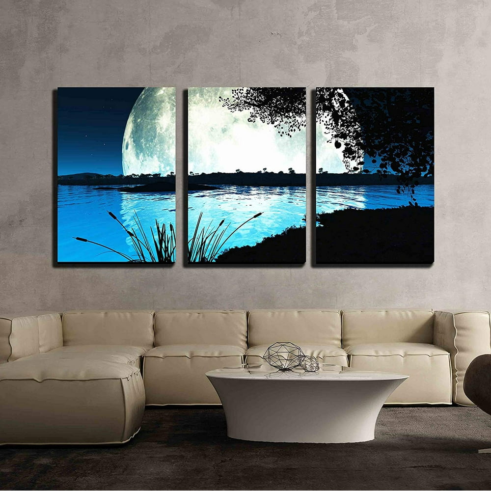 Wall26 3 Piece Canvas Wall Art Computer Generated Landscape of an