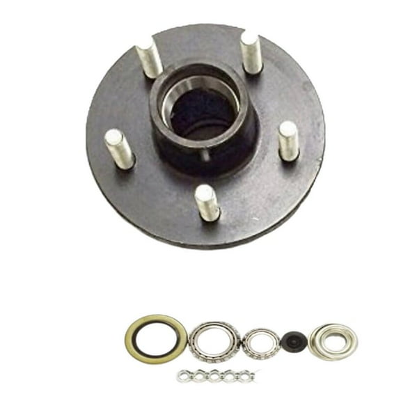 AJANTA INDUSTRIAL 2000lb Trailer Axle Trailer Hub Kit 5 Bolt 4.5",Trailer Hub fit 1" and 1-1/16" Trailer Straight Spindle,Boat Trailer Hubs 5 Lug Only Fit Straight Spindle Only