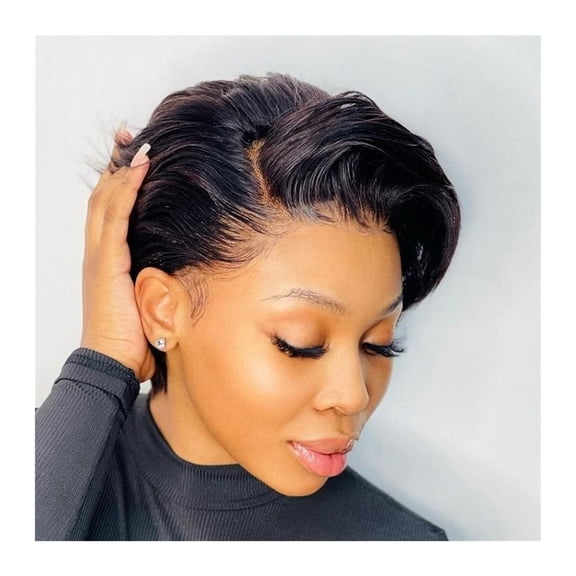 Short Pixie Cut Wigs 13×6×1 T Part Lace Front Wigs for Women Brazilian Remy Hair Natural Color Glueless HD Transparent Deep Part Lace Frontal Wigs