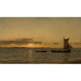 thumbnail image 2 of Amaldus Nielsen 14x10 Gold Ornate Wood Frame and Double Matted Museum Art Print Titled - At Sunset (1916), 2 of 4