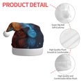 thumbnail image 4 of KLL Christmas Hats for Adults Plush Red And Blue Fire Lion Print Santa Hat Xmas Fluffy Santa Claus Hat for Women Men, 4 of 6