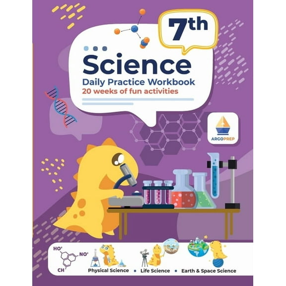 7th Grade Science: Daily Practice Workbook 20 Weeks of Fun Activities (Physical, Life, Earth and Space Science, Engineering Video Explanations Included (Paperback)