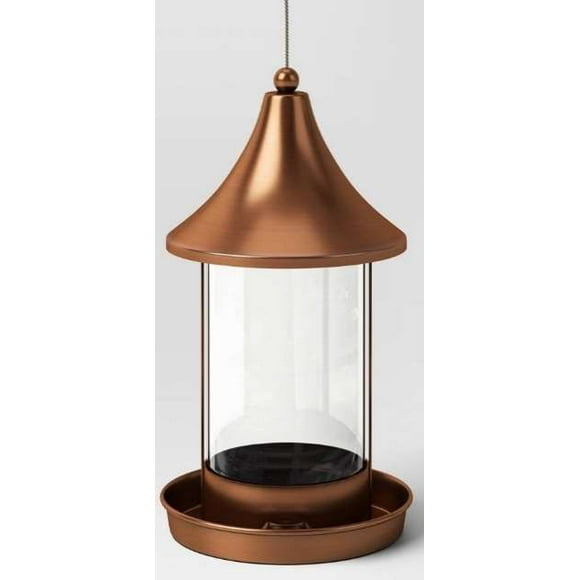 Metal and Glass Suet Bird Feeder 11.4" Copper - Threshold™