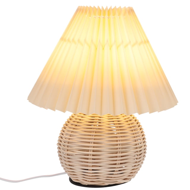 Warm Lamp Bedroom Desk Lamp Linen Beige 1 Set for Nighttime Reading