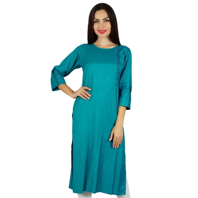 Bimba Kurta en Rayonne pour Femmes Kurti Designer Manches 3/4 Tunique Formelle Décontractée