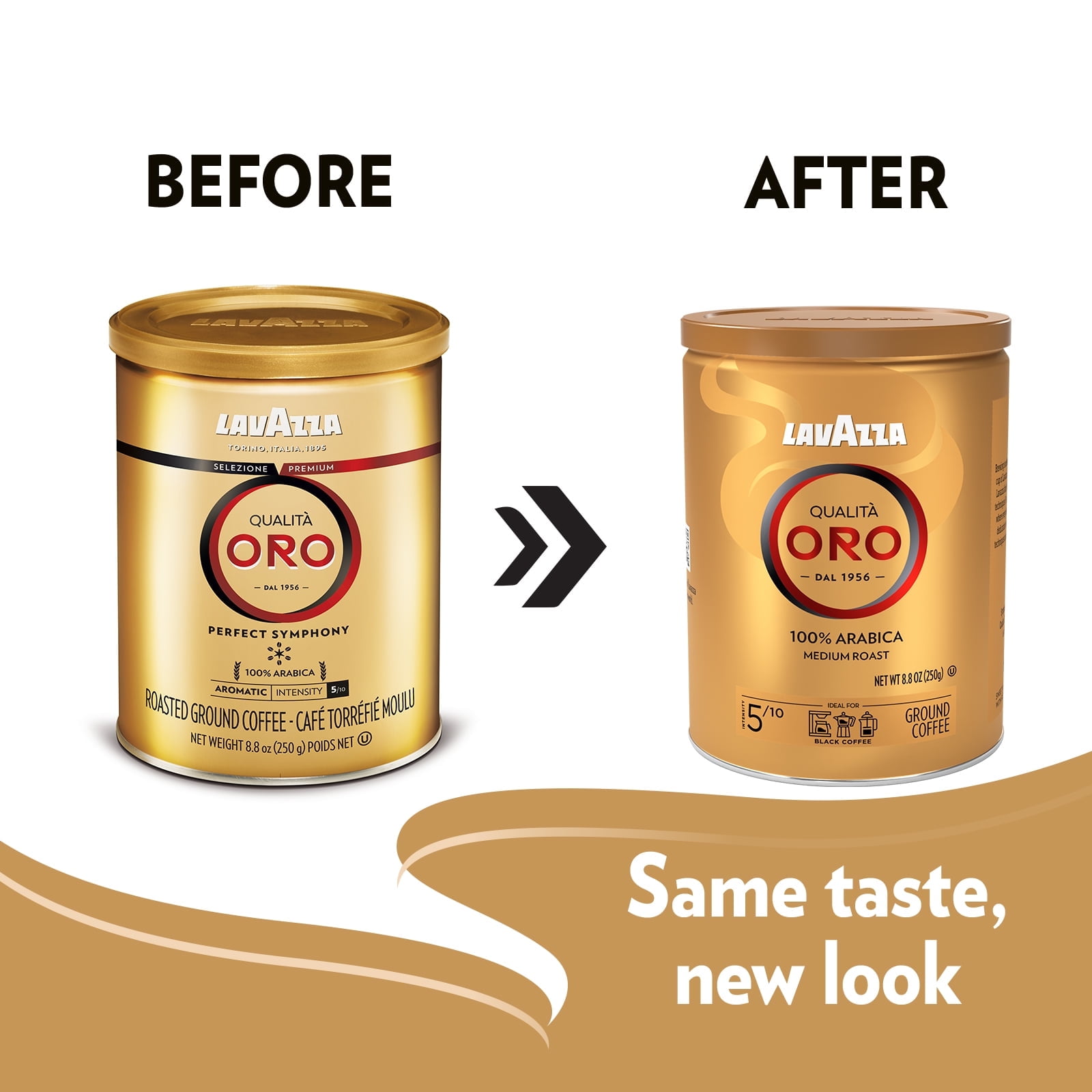 Lavazza Qualità Oro Ground Coffee, Medium Roast, 100% Arabica, 8.8 oz Tin (Pack of 4)