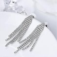 thumbnail image 4 of Chandelier Tassel Dangle Linear Drop Earrings Party Jewelry Clear Austrian Crystal, 4 of 4