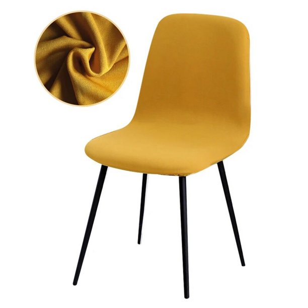 Hign-funda elástica para silla, cubierta con estampado de Color sólido, asiento trasero corto curvo, funda para silla de Bar, sala de estar, comedor, hogar
