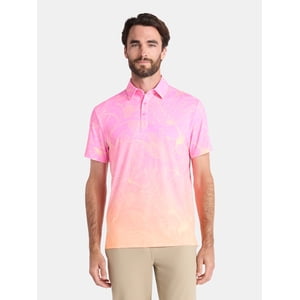 Birdie Bound Men's Tropical Print Golf Polo Shirt, XS-4XLT