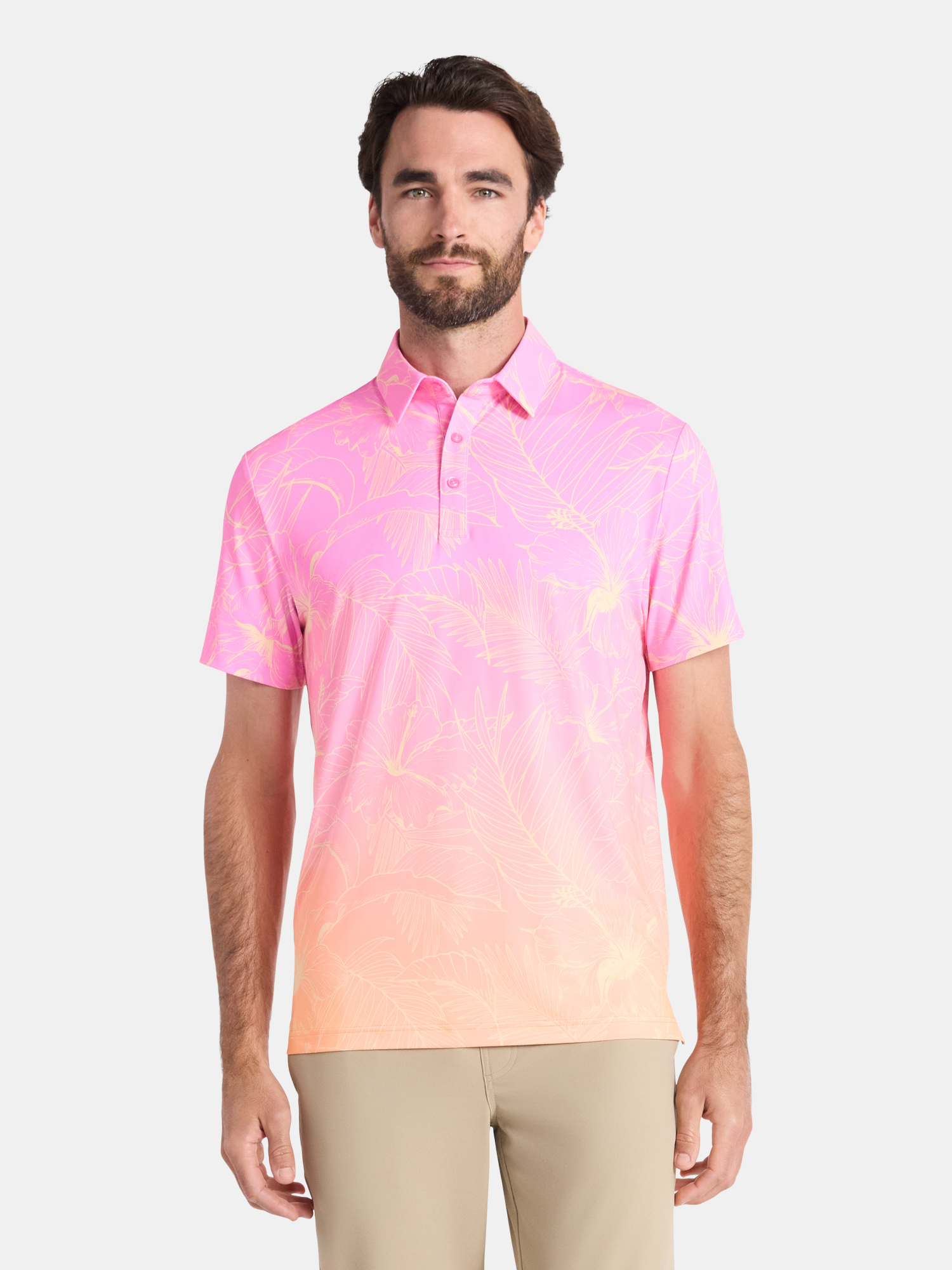 Birdie Bound Men's Tropical Print Golf Polo Shirt, XS-4XLT photo 1
