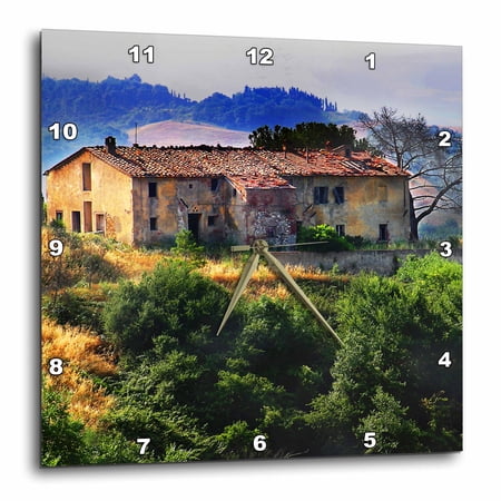 3drose, Italy, Tuscan Farmhouse, 10x10 Wall Clock
