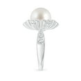 thumbnail image 3 of ANGARA South Sea Cultured Pearl Flower Ring with Diamonds in 14K White Gold for Women | June Birthstone, Birthday, Anniversary, Jewelry Gift for Women | Pearl Ring, 3 of 8