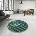 thumbnail image 4 of Ahgly Company Machine Washable Indoor Round Transitional Dark SlateGray or Dark SlateGrey Green Area Rugs, 3' Round, 4 of 7