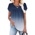 thumbnail image 7 of Youyipin Womens Tops short Sleeve Criss Cross V Neck T Shirts Loose Fit Casual Oversized Tshirts Blouses summer tops for women, 7 of 7