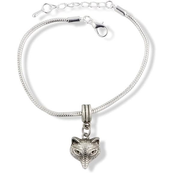 Fox Bracelet | Fox Head Snake Chain Stainless Steel Charm Bracelet