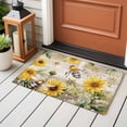 thumbnail image 4 of Summer Sunflower Bee 2x3 Area Rugs for Living Room, Yellow Floral Plants Wood Grain Rustic Non Slip Floor Mat Washable Low-Profile Indoor Carpet for Bedroom, Dining Room, Bathroom, 4 of 9