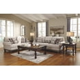 thumbnail image 4 of Signature Design by Ashley Harleson Modern Farmhouse Loveseat with Nailhead Trim and 4 Accent Pillows, Beige Brown Loveseat, 4 of 10