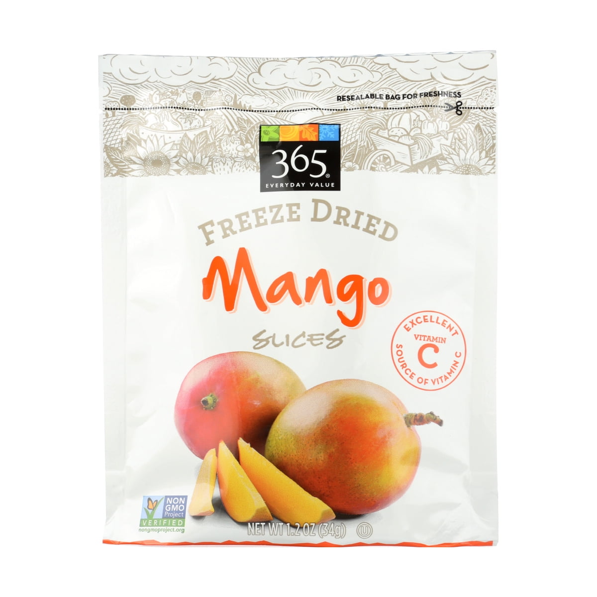 pack of 4Freeze Dried Mango Slices, 1.2 oz